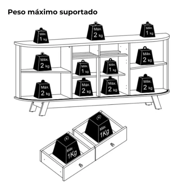 Buffet curvo, mueble de almacenamiento, diseño moderno, cajones, puertas flexibles, manijas de bronce, pie de palito, estilo europeo, funcionalidad y diseño.