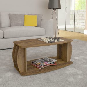 Mesa Centro, mesa moderna, mesa con lados redondeados, mesa de MDF, mesa funcional, mesa Pinno, mesa elegante, mesa de centro, muebles contemporáneos