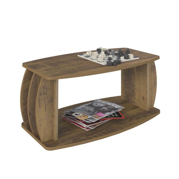 Mesa Centro, mesa moderna, mesa con lados redondeados, mesa de MDF, mesa funcional, mesa Pinno, mesa elegante, mesa de centro, muebles contemporáneos