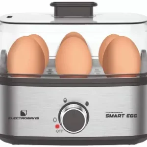 Cocedor de Huevos smart Comodidad y funcionalidad: Incluye una práctica taza medidora para que puedas añadir la cantidad exacta de agua, garantizando un proceso de cocción ideal. Además, cuenta con una función de alarma de sincronización con zumbador, que te avisa cuando los huevos están listos para servir, para que no te preocupes por el tiempo de cocción. Diseño práctico y fácil de limpiar: La tapa de plástico transparente extraíble te permite ver el progreso de la cocción, y la rejilla de cocción facilita la limpieza posterior. Compacto y eficiente, es el aparato ideal para cocinas pequeñas y para quienes buscan un proceso de cocción fácil y rápido. Características destacadas: Control de cocción ajustable para hervir los huevos a tu gusto. Placa calefactora de acero inoxidable para una cocción uniforme y rápida. Capacidad para hervir hasta 6 huevos a la vez. Práctica taza medidora incluida para añadir la cantidad exacta de agua. Función de alarma de sincronización con zumbador para avisarte cuando los huevos estén listos. Tapa de plástico transparente extraíble para monitorear la cocción. Rejilla de cocción para facilitar la limpieza. Prepara tus huevos de manera rápida y precisa con el Cocedor de Huevos Electrobras Smart Egg. ¡Una opción conveniente y eficiente para tu cocina! Palabras clave SEO: Cocedor de huevos Electrobras, Cocedor de huevos Smart Egg, hervidor de huevos 6 a la vez, Cocedor de huevos con control de cocción, Cocedor de huevos con zumbador, hervidor de huevos con tapa extraíble, cocedor de huevos con rejilla de cocción, Cocedor de huevos con placa de acero inoxidable, cocedor de huevos práctico, cocedor de huevos con taza medidora.