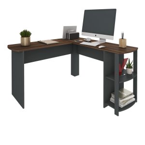 escritorio moderno, escritorio para oficina, escritorios funcionales, muebles de oficina, escritorios con estantes, muebles con almacenamiento, muebles curvos, oficina en casa, diseño práctico.