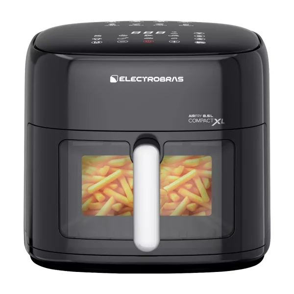 Air fryer Electrobras, freidora de aire 8.5L, freidora digital, air fryer 1900W, freidora sin aceite, freidora de aire compacta, freidora de aire con visor de vidrio, freidora que tuesta y gratina, freidora de aire con temperatura ajustable, air fryer con timer.
