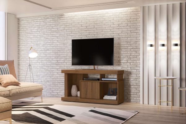 Rack para TV, rack con ruedas, mueble para TV, rack moderno, rack con puerta corredera, rack con espacio de almacenamiento.