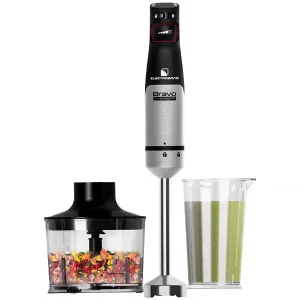 Mixer 2 en 1, mixer Bravo Mixer 1200W, mixer y procesador de alimentos, mixer potente, cuchillas de acero inoxidable, mixer con vaso de 800ml, procesador de alimentos eficiente, mixer para batidos y salsas, mixer con motor potente, mixer duradero.