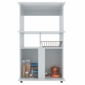 Multiuso_Bahrein_BR_aberto mueble multiuso, mueble para horno, mueble para microondas, mueble con nichos, mueble con puertas, mueble de cocina, mueble moderno, mueble funcional, mueble en MDP, mueble para cocina.