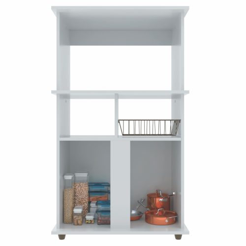 Multiuso_Bahrein_BR_aberto mueble multiuso, mueble para horno, mueble para microondas, mueble con nichos, mueble con puertas, mueble de cocina, mueble moderno, mueble funcional, mueble en MDP, mueble para cocina.