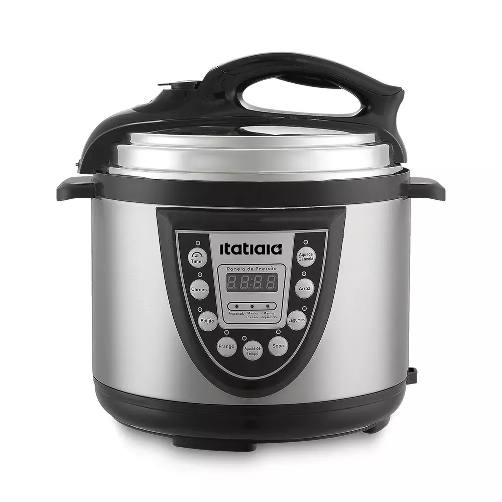 Olla a presión eléctrica, olla a presión 5L, olla antihaderente removible, olla de cocina eléctrica, olla Itatiaia, olla a presión rápida, olla eléctrica con vaso medidor, olla eléctrica para guisos, olla de presión con espátula, cocina rápida y eficiente.