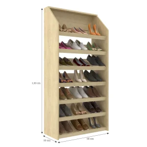 Ravena 1 zapatera moderna, zapatera con 7 estantes, mueble organizador, zapatera para 21 pares de zapatos, zapatera funcional, zapatera en MDP, organización de zapatos, zapatera Carvalho, mueble para zapatos, zapatera de diseño moderno.