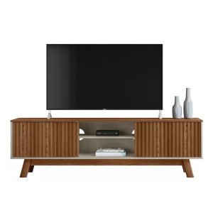 rack para TV, mueble para TV de 70 pulgadas, rack retro, mueble con espacio para decoración, rack con puerta corrediza, rack con espacio para sonido, rack moderno, rack con patas retro, rack Freijo, rack Sao Francisco.