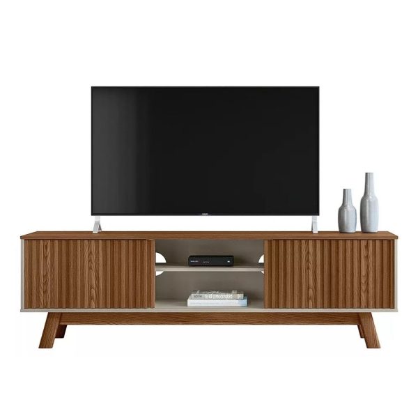 rack para TV, mueble para TV de 70 pulgadas, rack retro, mueble con espacio para decoración, rack con puerta corrediza, rack con espacio para sonido, rack moderno, rack con patas retro, rack Freijo, rack Sao Francisco.