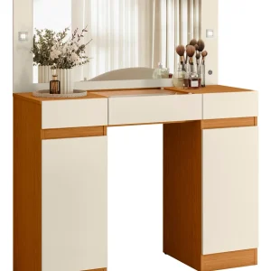 tocador con espejo, tocador LED, mueble de almacenamiento, tocador moderno, tocador con cajones, tocador funcional, tocador con iluminación, mueble para dormitorio, tocador de lujo, tocador con rieles telescópicos.