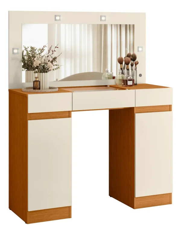 tocador con espejo, tocador LED, mueble de almacenamiento, tocador moderno, tocador con cajones, tocador funcional, tocador con iluminación, mueble para dormitorio, tocador de lujo, tocador con rieles telescópicos.