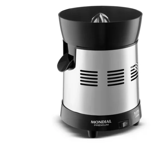 Extractor de jugos Mondial, extractor de jugos 250W, extractor de jugos para frutas cítricas, jugos frescos naturales, extractor compacto, extractor de jugos con vaso colador, extracción de jugos sin semillas, extractor de jugos 1 litro, sistema antigoteo, sistema guarda-cable.