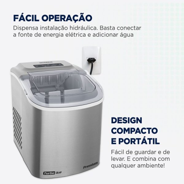 fabricadora de hielo, hielo rápido, máquina de hacer hielo, fabricadora de hielo Mondial, hielo R600a, máquina de hielo eficiente, hielo en 8 minutos, fabricadora de hielo 12 kg diario, máquina con sistema de drenaje, fabricadora de hielo para negocio.