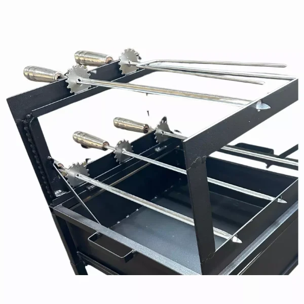 Parrilla Churrasquera Giragrill Movelmax 5 Espetos - Motor Eléctrico, Estructura Desmontable - Imagen 2