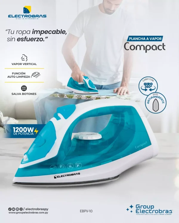 Plancha a Vapor Electrobras Compact - Imagen 2