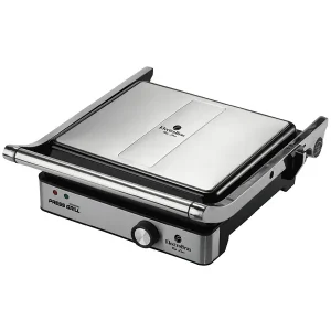 Sandwichera 2 en 1, Press Grill, Placa antiadherente, Sandwichera de 180 grados, Grilladora para sándwiches, Sandwichera con control de temperatura, Apertura de 180° para grill, Placas decorativas para parrilla, Cocina 2 en 1 para meriendas y grilladas, Mango ergonómico sandwichera, Luz de encendido sandwichera