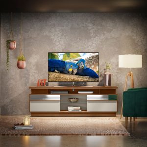 Rack para TV 65”, mueble para TV con ruedas, mueble para TV espejado, mobiliario moderno para sala