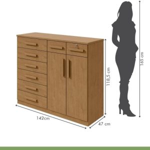 cómoda con 8 gavetas, muebles con gavetas grandes, cómoda con llave, mueble minimalista, estantes internos para zapatos, muebles con correderas telescópicas, cómoda moderna, cómoda duradera, muebles con acabado aterciopelado, cómoda con puertas y estantes.