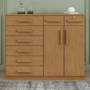 cómoda con 8 gavetas, muebles con gavetas grandes, cómoda con llave, mueble minimalista, estantes internos para zapatos, muebles con correderas telescópicas, cómoda moderna, cómoda duradera, muebles con acabado aterciopelado, cómoda con puertas y estantes.
