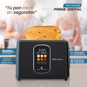 tostadora de pan, tostadora digital, tostadora con apagado automático, tostadora con 6 niveles, tostadora rápida, tostadora eficiente, tostadora de pan moderna, tostadora Electrobras.