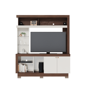 Estante M2, estante para TV, estante moderno, estante funcional, mueble para TV, estante con puertas, estante para sala, mueble con nichos, muebles para dormitorio, estante con estantes laterales