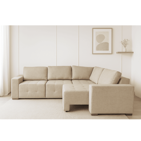 Sofá Esquinero Premium de Tela de Lino | Elegante, retráctil y cómodo - Imagen 2