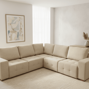 sofá esquinero, sofá premium, sofá de lino, sofá elegante, sofá plegable, sofá moderno, muebles RINCON, sofá cómodo, sofá funcional, sofá para sala
