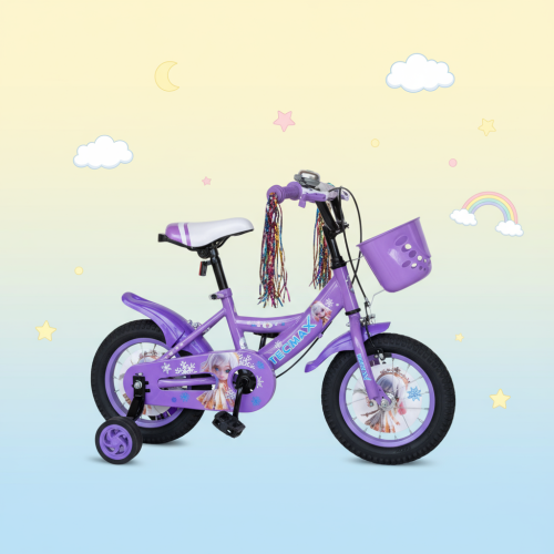 image (2) Bicicleta Tecmax Star Kid, bicicleta Aro 12, bicicleta rosa para niños, bicicleta lila para niños, bicicleta con ruedas de entrenamiento, bicicleta infantil, bicicleta con frenos, bicicleta con canasta, bicicleta segura para niños, bicicleta para aprender a pedalear.