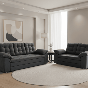 sofá 3 lugares, sofá 2 lugares, sofá moderno, sofá conjunto, sofá cómodo, sofá R1, muebles RINCON, sofás para sala, sofás de calidad, sofá para sala