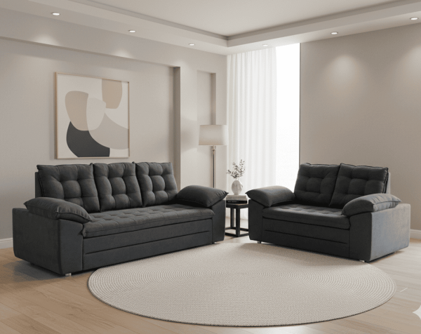 sofá 3 lugares, sofá 2 lugares, sofá moderno, sofá conjunto, sofá cómodo, sofá R1, muebles RINCON, sofás para sala, sofás de calidad, sofá para sala