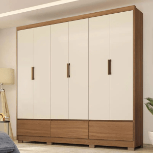 Ropero 6 Puertas 3 Cajones Amendoa Off White | J4