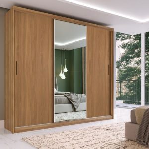 Ropero 3 Puertas Corredizas con Espejo Movelmax Dalila