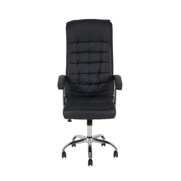 Silla Presidente Reclinable Cuerina Negra y Ruedas Goma | Rincón - Imagen 4