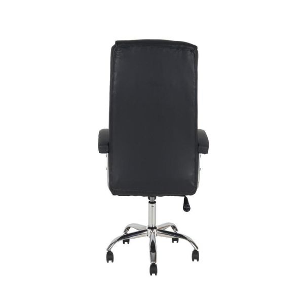 Silla Presidente Reclinable Cuerina Negra y Ruedas Goma | Rincón - Imagen 3