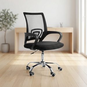 Silla Secretaria Malla Ergonómica con Base Cromada | Rincón