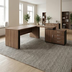 Escritorio Ejecutivo en L 210x170cm 4 Cajones 1 Puerta | Pro