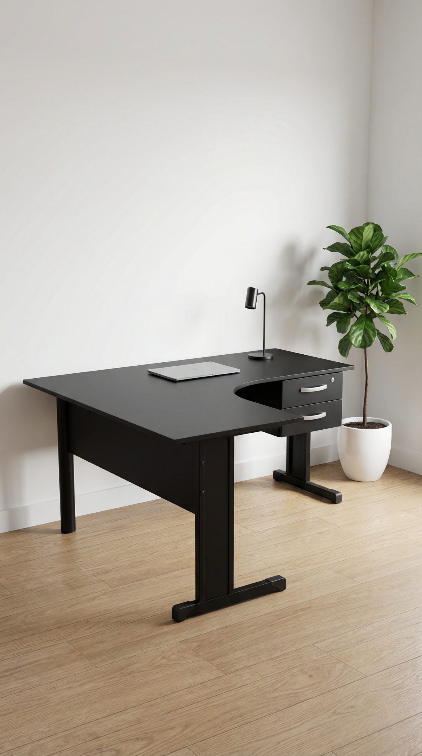Escritorio Angular en L Movelmax 140x140cm | Blanco o Negro