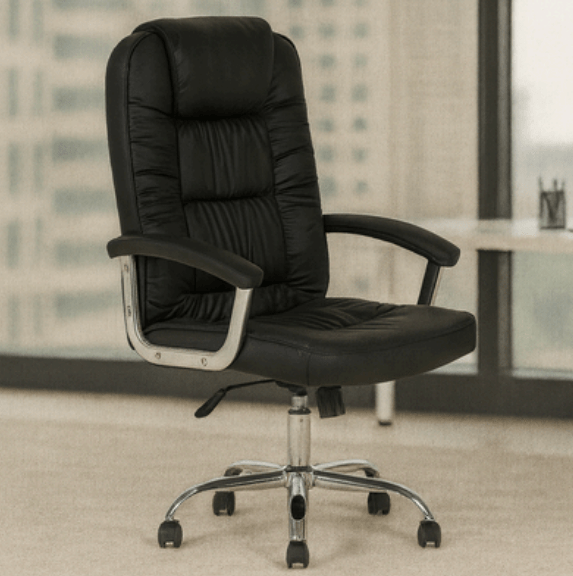 Silla Presidente Negra Ergonómica Giratoria | Rincón