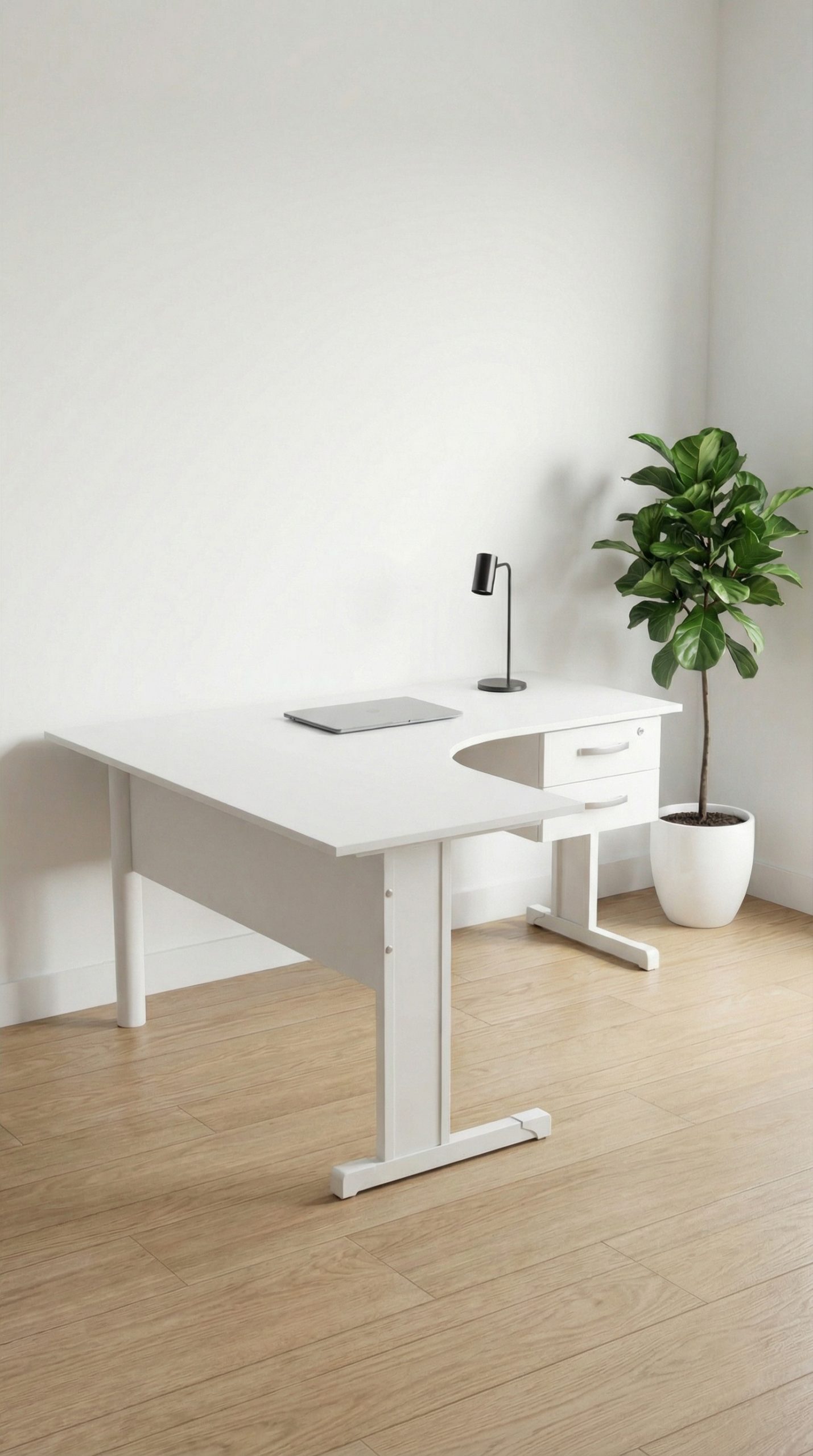 Escritorio Angular en L Movelmax 140x140cm | Blanco o Negro - Imagen 2