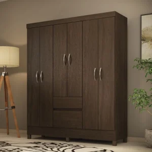 Ropero 6 Puertas 2 Cajones Ébano Touch | Movelmax Flash