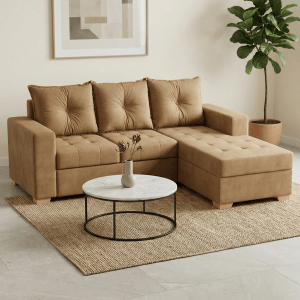 Sofá Mónaco con Chaise Nutria | Rincón