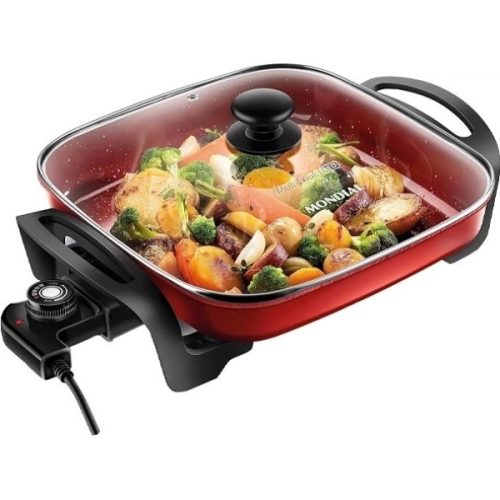 Olla Electrica Mondial Multicook Cuadrada Red Ceramic 2L 1200W - Ciudad del Este