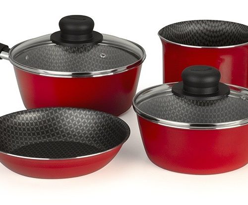 Set de Coccion Multiflon Essencial 4 Piezas Rojo Antiadherente - Ciudad del Este