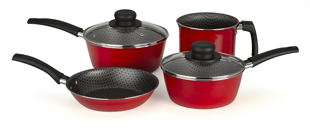 Set de Coccion Multiflon Essencial 4 Piezas Rojo Antiadherente - Ciudad del Este