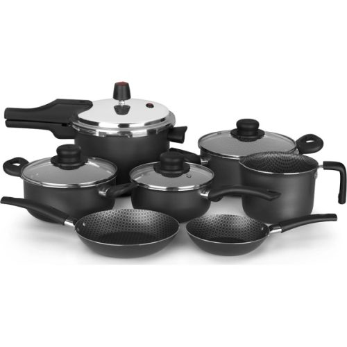 Set de Coccion Multiflon Gourmet 7 Piezas Negro con Olla a Presion - Ciudad del Este