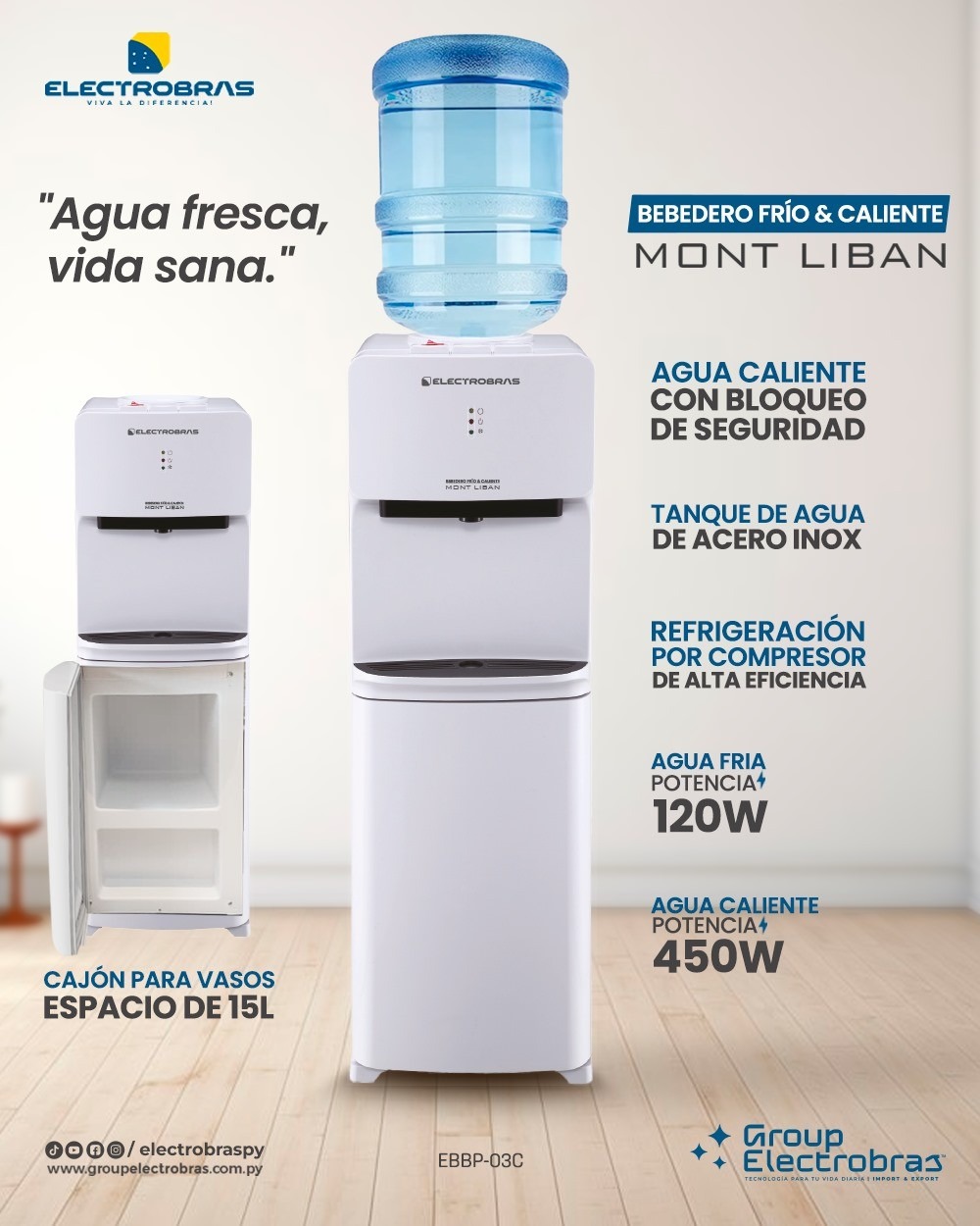 Bebedero de Pie Mont Liban con Deposito Frio y Caliente - Ciudad del Este