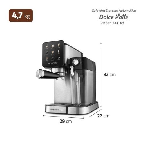 Cafetera Express Mondial Dolce Latte 20 Bar Panel Touch - Ciudad del Este