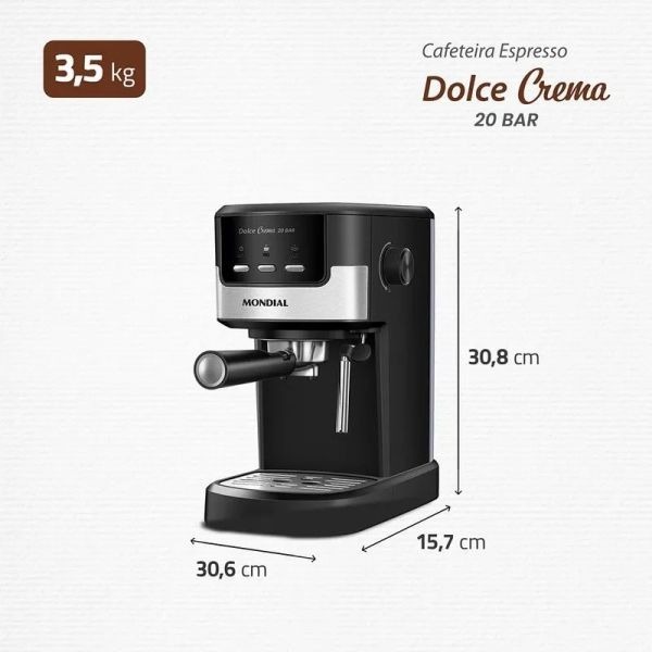 Cafetera Express Mondial Dolce Crema 20 Bar 1200W C-20-EC — Ciudad del Este