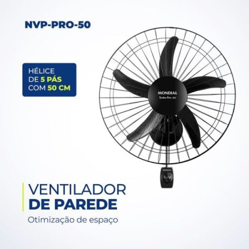 Ventilador de Pared Mondial Turbo Pro 50 cm Linea Profesional 150W - Ciudad del Este